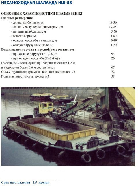 Несамоходная шаланда НШ-58 Несамоходная шаланда НШ-58